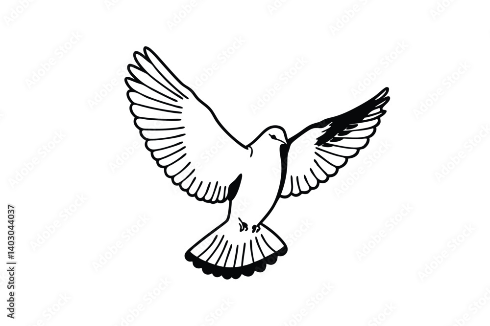Obraz premium Graceful Dove in Flight, Ideal for Religious or Inspirational Designs