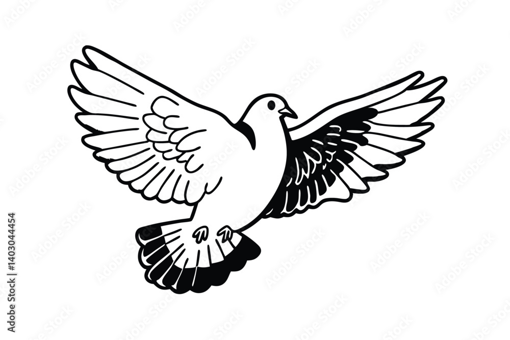 Graceful Dove in Flight, Ideal for Religious or Inspirational Designs Graceful Dove in Flight, Ideal for Religious or Inspirational Designs