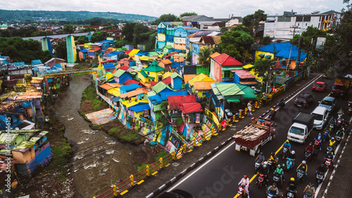 Kampung Tridi, famous colorful village in Malang, Indonesia