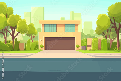 vector illustration of a modern house 