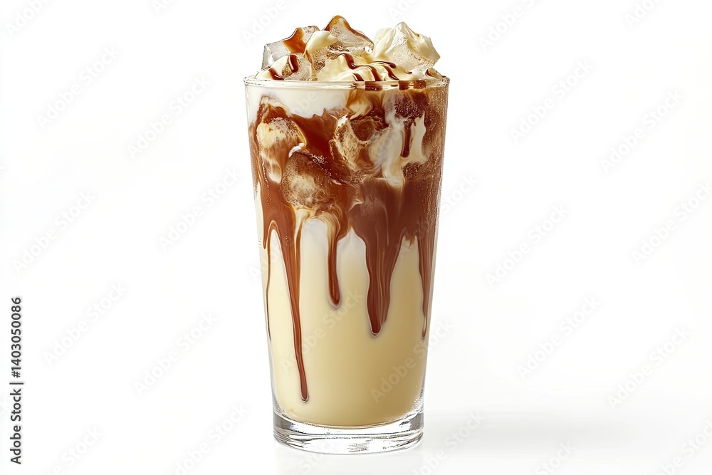 Creamy Cold Drink with Caramel Drizzle Creamy Cold Drink with Caramel Drizzle