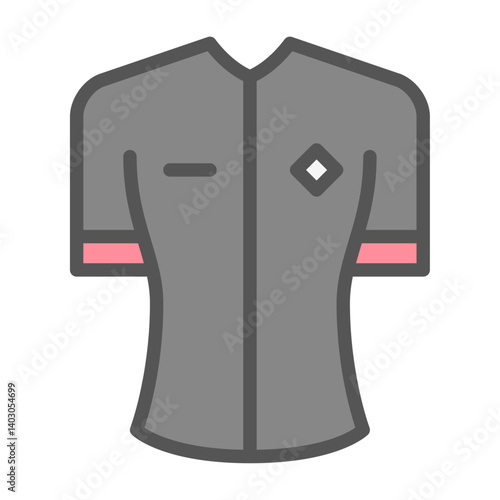 cycling jersey filled outline icon. jersey color line illustration.