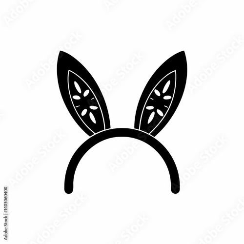 creative details Bunny Ears Headband Icon Vector Illustration