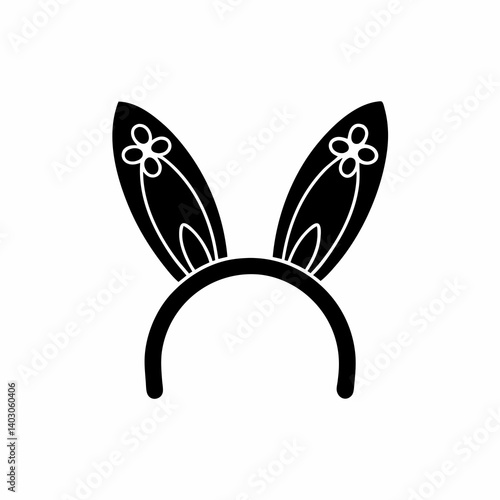 creative details Bunny Ears Headband Icon Vector Illustration