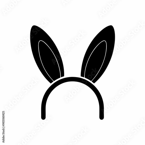 creative details Bunny Ears Headband Icon Vector Illustration