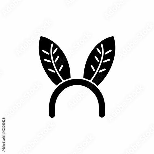 creative details Bunny Ears Headband Icon Vector Illustration