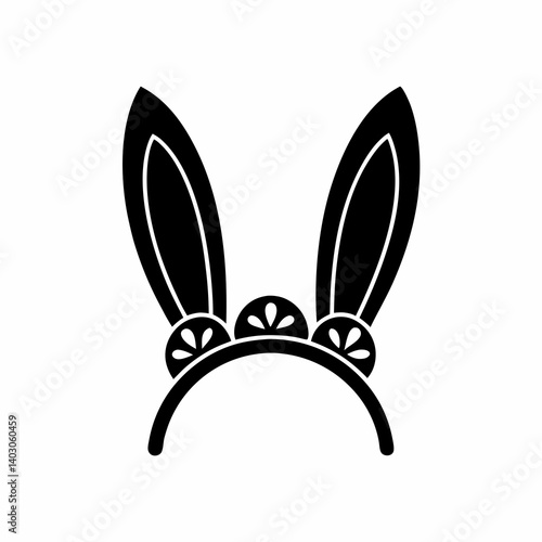 creative details Bunny Ears Headband Icon Vector Illustration