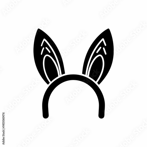 creative details Bunny Ears Headband Icon Vector Illustration