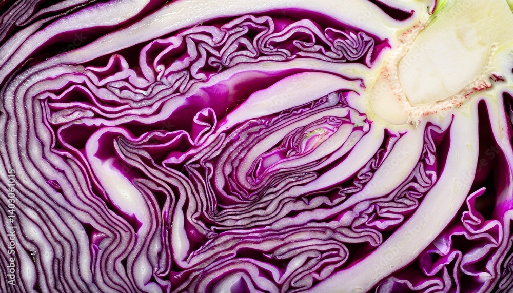 Obraz premium Red cabbage portion macro background