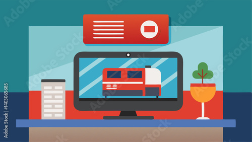 A wallmounted television playing a news channel or transit updates.