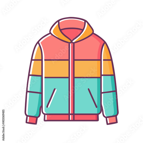Stylish Colorblocked Puffer Jacket with Hood for Winter Fashion