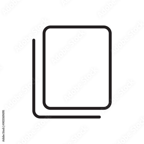 Add new tab, slide, or section line art vector icon for apps and websites. Dublicate, boxes mini line, icon. Copy icon vector isolated on white background. Copy icon line. copy duplicate layer icon.