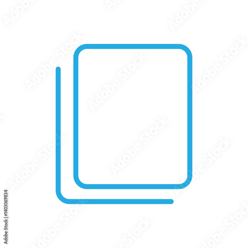 Add new tab, slide, or section line art vector icon. Blue Dublicate, boxes mini line, icon. Blue Copy icon vector isolated on white background. Blue Copy vector. Blue copy duplicate layer icon.