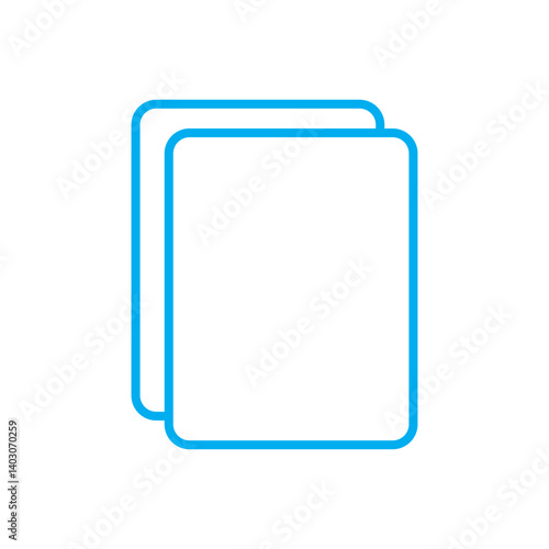 Add new tab, slide, or section line art vector icon. Blue Dublicate, boxes mini line, icon. Blue Copy icon vector isolated on white background. Blue Copy vector. Blue copy duplicate layer icon.