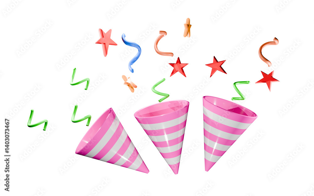 Obraz premium Celebrate birthdays with pink and white horn