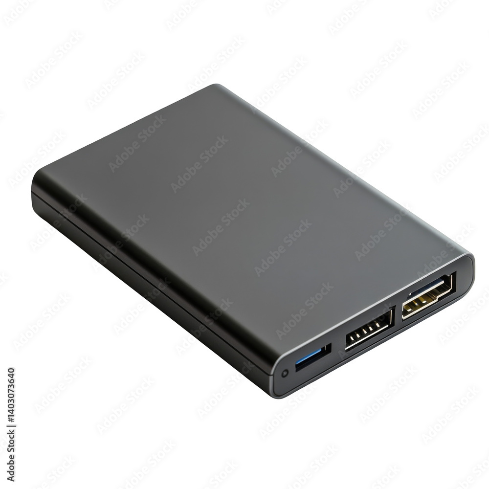 USB 3.2 External SSD on transparent background USB 3.2 External SSD on transparent background