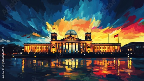 Germany Votes 2025: Federal Election with Bundestag Symbolism and Colors