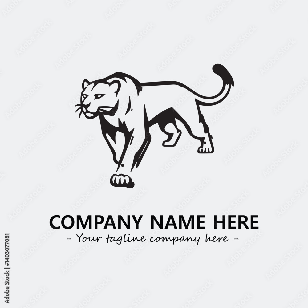Phanter illustration black and white for logo company vector image
Phanter illustration black and white for logo company vector image