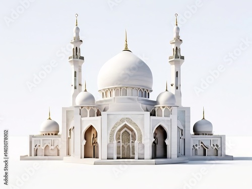 Wallpaper Mural White Mosque with Golden Accents Torontodigital.ca