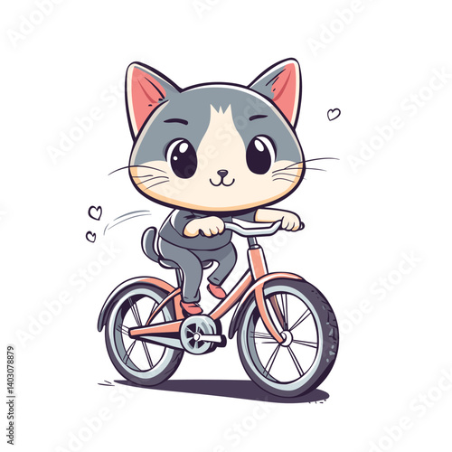 cat on a bicycle