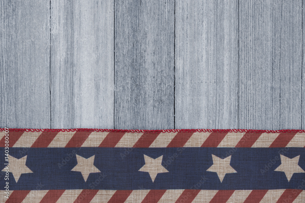 Retro USA red, white and blue stars on wood American background