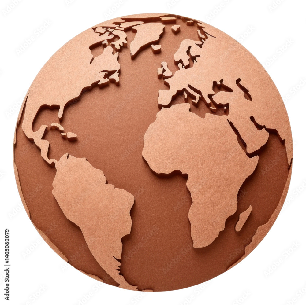 PNG Earth planet globe topography.
