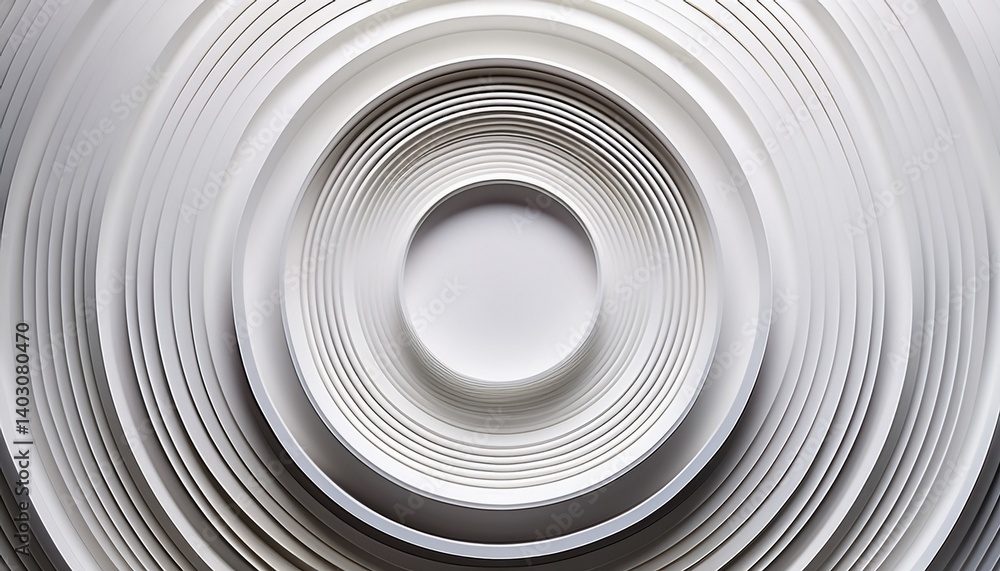 Abstract background neomorphism style White Concentric Neumorphic Circles