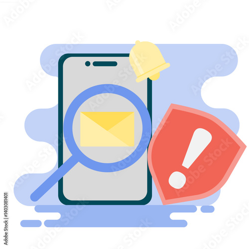landing screen, there is a fraud attempt. can be used for websites, mobile apps, and banners. Illustration in flat style.