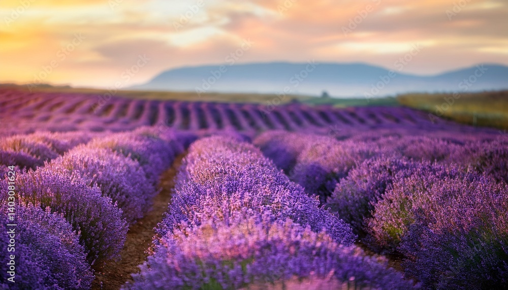 Fototapeta premium aromatic lavender grows on the field