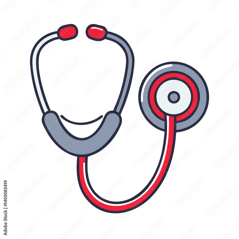 Stethoscope icon in a minimalistic style with bright colors Stethoscope icon in a minimalistic style with bright colors