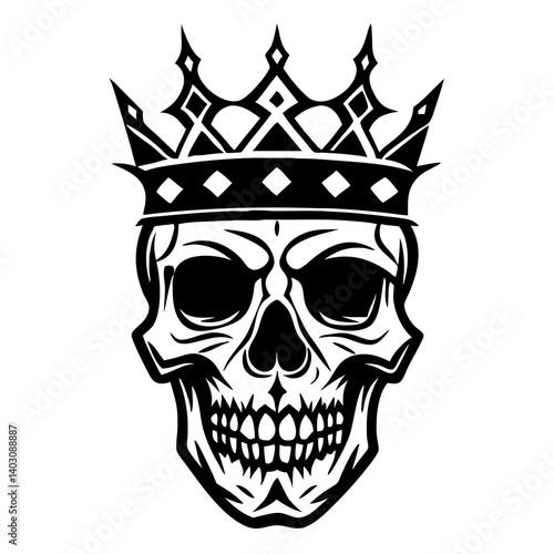 Crowned Skull Graphic Design for Tattoo Art and Unique Merchandise