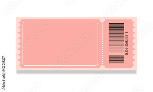 Ticket template on white background.