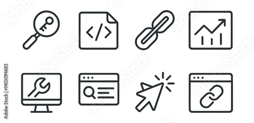 Set of icons for a computer screen