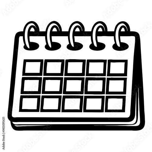 Illustration of a Desk Calendar with Spiral Binding Designed for Organizational Use