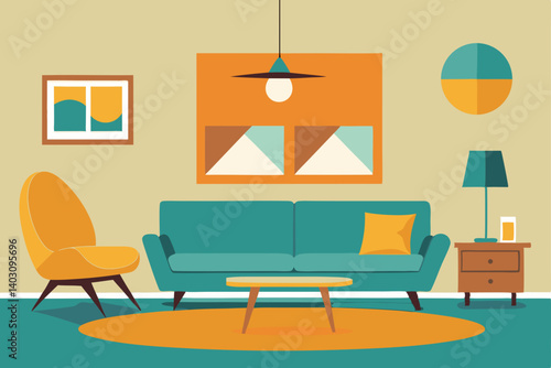 living room interior with sofa