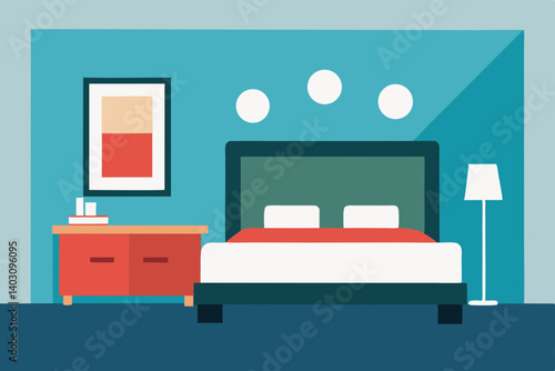 modern bedroom interior with bed