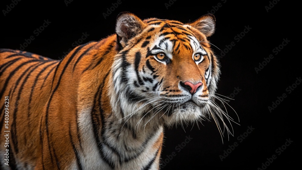 Fototapeta premium Tiger with a black background