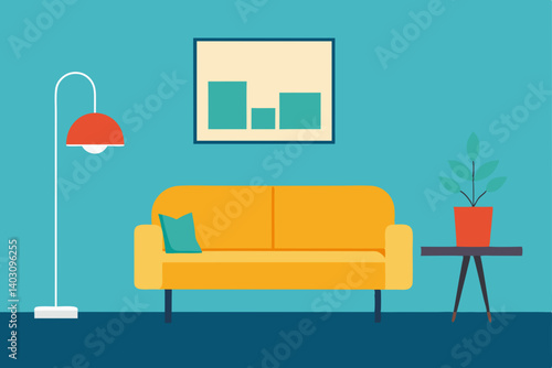 modern living room with sofa