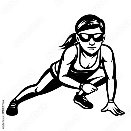 Active Woman Stretching in Sportswear for Fitness and Wellness Activities