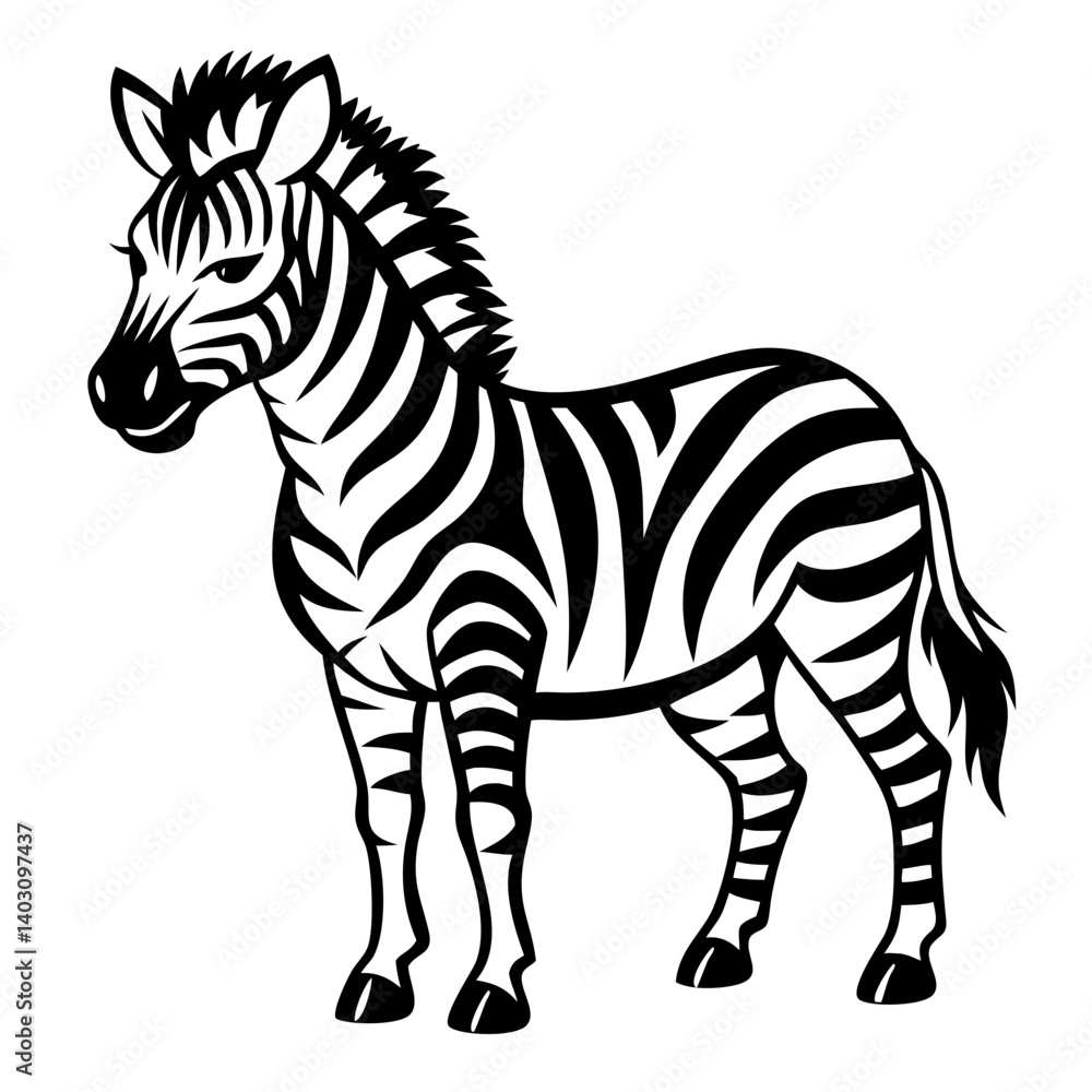 Obraz premium Stylized Zebra Illustration for Educational Materials and Creative Projects