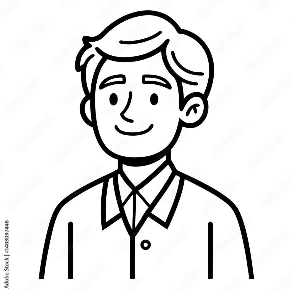 Friendly Young Man Character Illustration for Use in Creative Projects and Educational Materials Friendly Young Man Character Illustration for Use in Creative Projects and Educational Materials