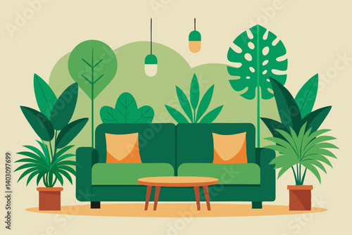 modern living room with sofa