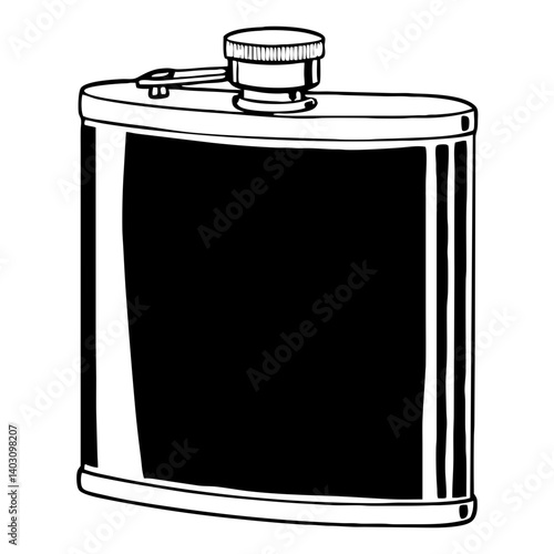 Stylish Vector Illustration of a Classic Flasks Ideal for Gift Ideas and Tattoo Designs