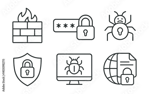 Line drawing of a computer security symbol