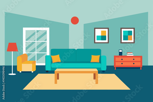 modern living room with sofa