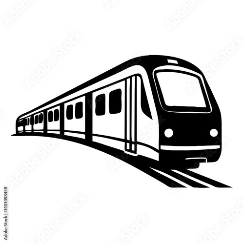 Modern Train Design Illustrating Sleek Passenger Rail for Transportation and Travel Theme