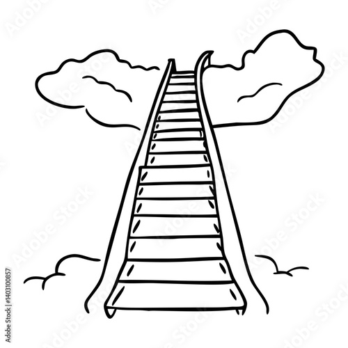 Stairway to Clouds Symbolizing Hope and Dreams Perfect for Inspirational Artwork and Designs