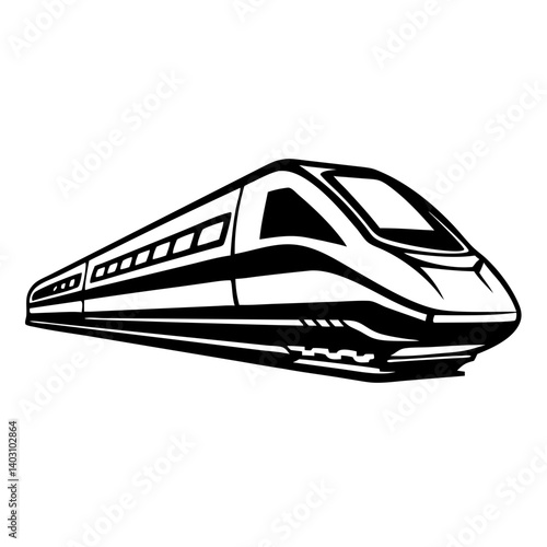 Wallpaper Mural Sleek Modern High-Speed Train Vector Illustration for Transportation Themed Designs Torontodigital.ca