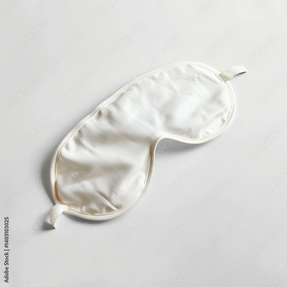 Soft White Sleep Mask for Deep Restful Sleep on a Light Background- a Dreamy Sleeping Aid Soft White Sleep Mask for Deep Restful Sleep on a Light Background- a Dreamy Sleeping Aid