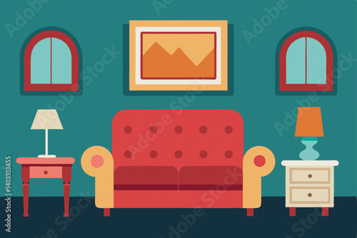 living room interior with furniture